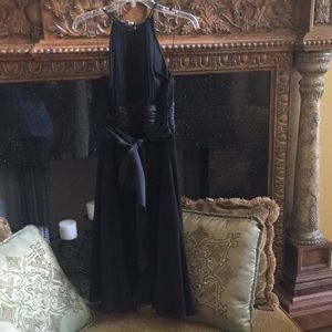 Maggy London size 6 black silk dress